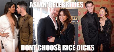 Cucking to Asian guys at the same time .